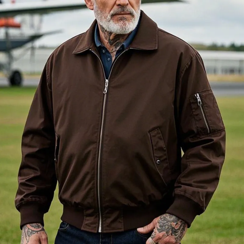 Men's Lightweight Lapel Nylon Bomber Jacket 24575064F sold by Manly product image thumbnail 2