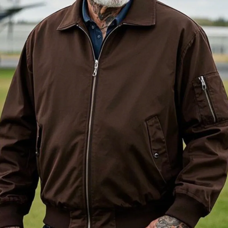 Men's Lightweight Lapel Nylon Bomber Jacket 24575064F sold by Manly product image thumbnail 3