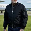 Men's Lightweight Casual Rib Collar Nylon Bomber Jacket 89871561F sold by Manly