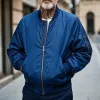 Men's Lightweight Casual Rib Collar Nylon Bomber Jacket 63443002F sold by Manly