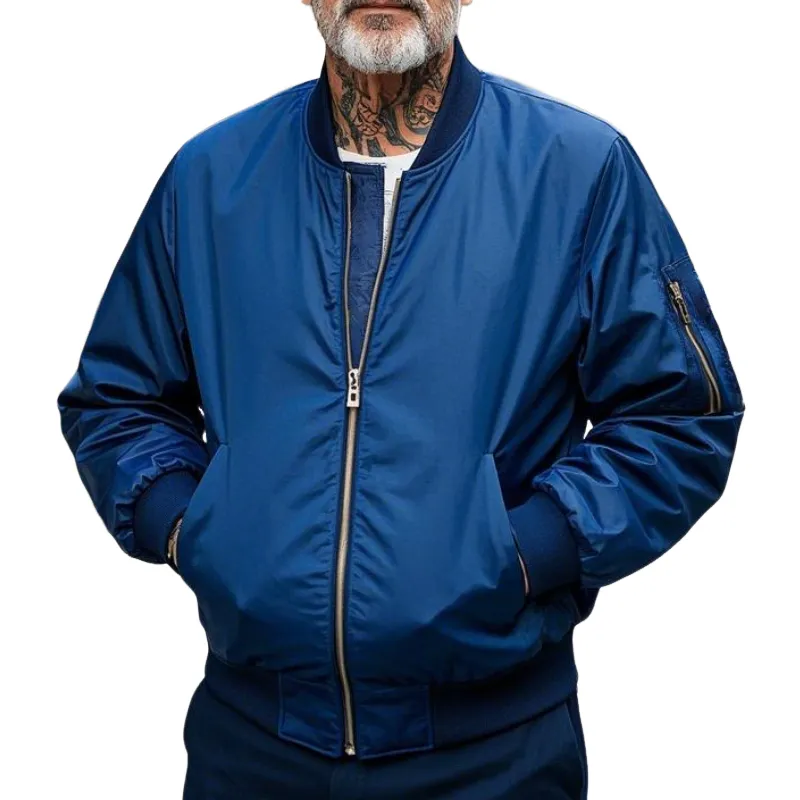 Men's Lightweight Casual Rib Collar Nylon Bomber Jacket 63443002F sold by Manly