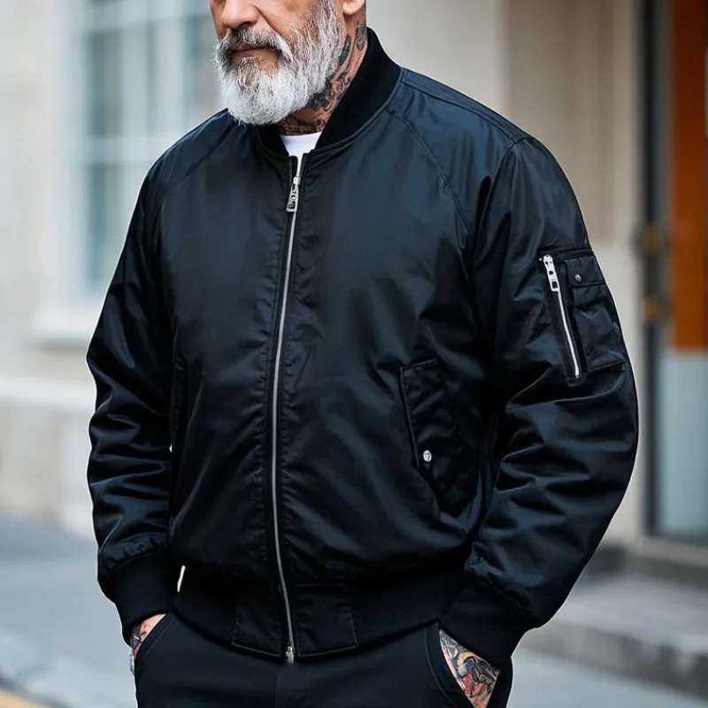 Men's Lightweight Casual Rib Collar Nylon Bomber Jacket 58403217F sold by Manly product image thumbnail 2