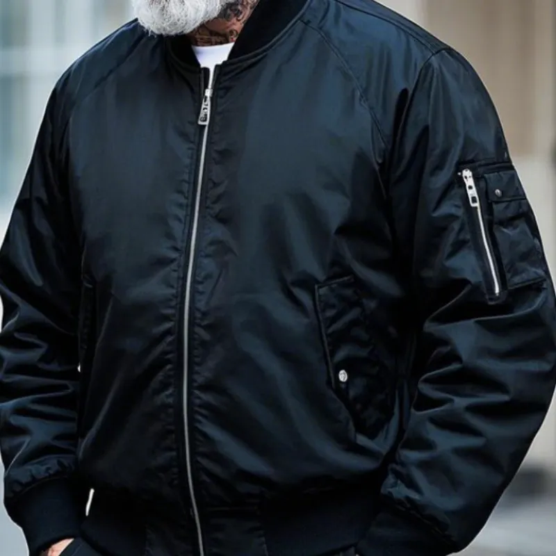 Men's Lightweight Casual Rib Collar Nylon Bomber Jacket 58403217F sold by Manly product image thumbnail 3