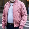 Men's Lightweight Casual Rib Collar Nylon Bomber Jacket 33938297F sold by Manly