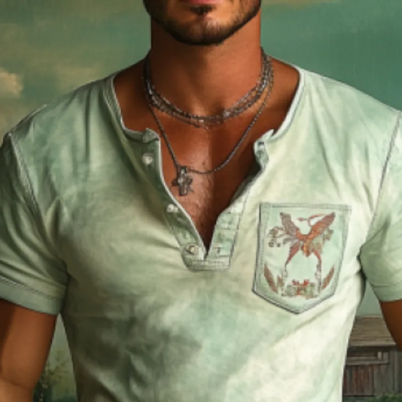 Men's Retro 90s Western Style Slim Fit Suede Deep V Neck T-Shirt 10605391K sold by Manly product image thumbnail 4