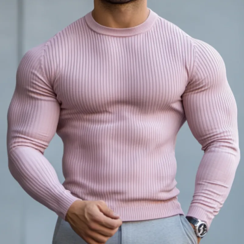 Men's Classic Casual Slim Fit Round Neck Long Sleeve Sweater 03860893K sold by Manly product image thumbnail 3