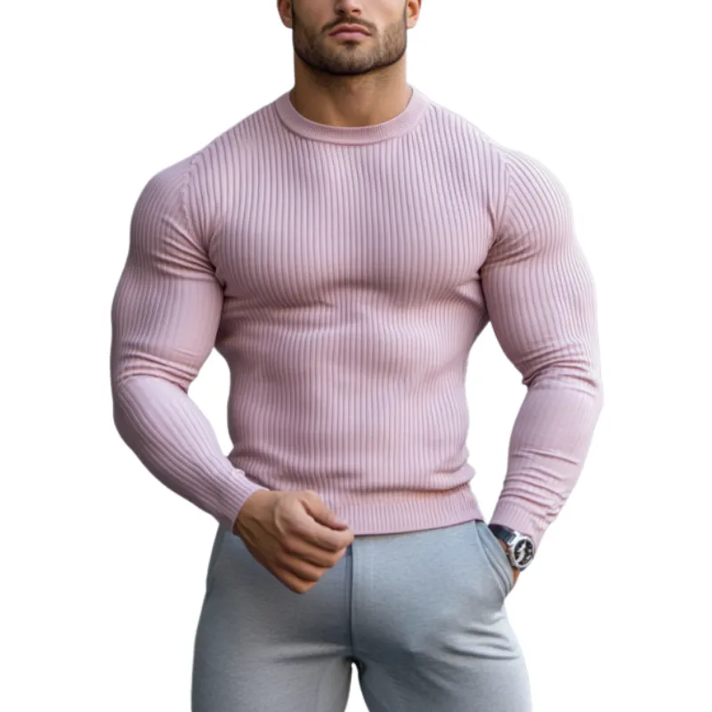 Men's Classic Casual Slim Fit Round Neck Long Sleeve Sweater 03860893K sold by Manly
