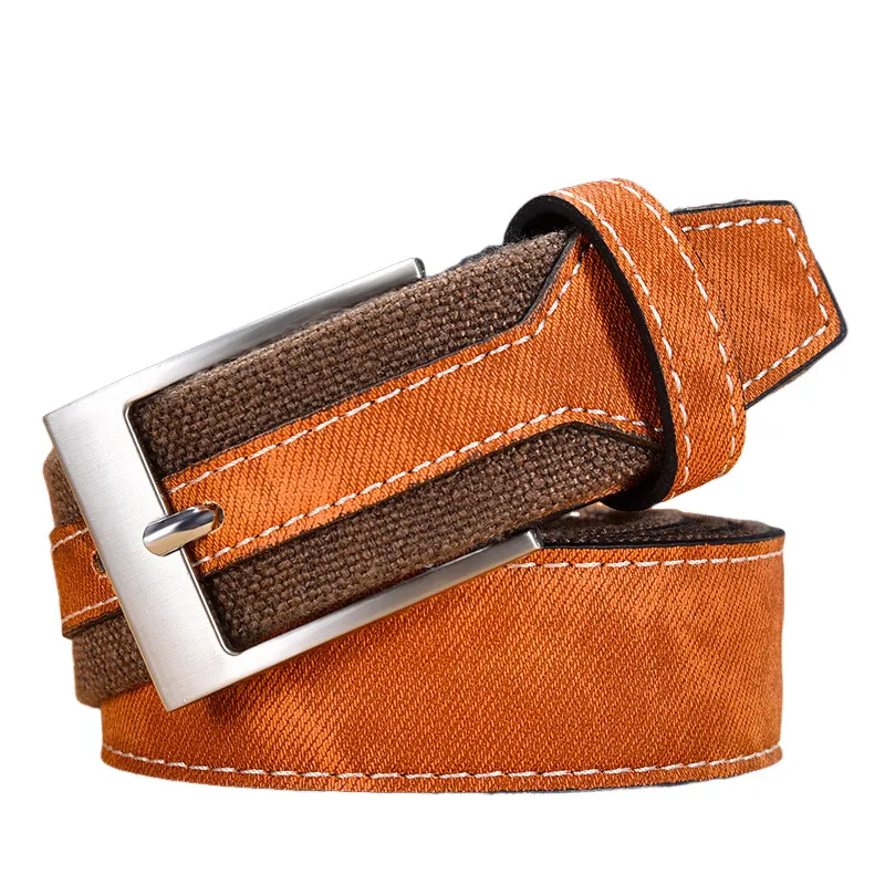 Men's Versatile Vintage Canvas Patchwork Belt 02184205U sold by Manly