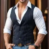 Men's Retro Casual Striped Slim Suit Vest 72943596TO sold by Manly