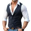 Men's Retro Casual Striped Slim Suit Vest 72943596TO sold by Manly