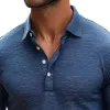 Men's Retro Casual Lapel Long Sleeve T-Shirt 67582026TO sold by Manly