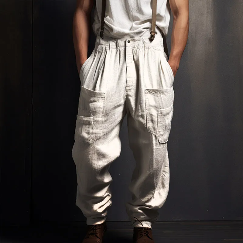 Men's Retro Casual Linen Breathable Loose Long Pants 04974970TO sold by Manly product image thumbnail 2