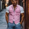 Men's Retro Classic Casual Slim Lapel Multi-Pocket Washed Denim Vest 79058591K sold by Manly