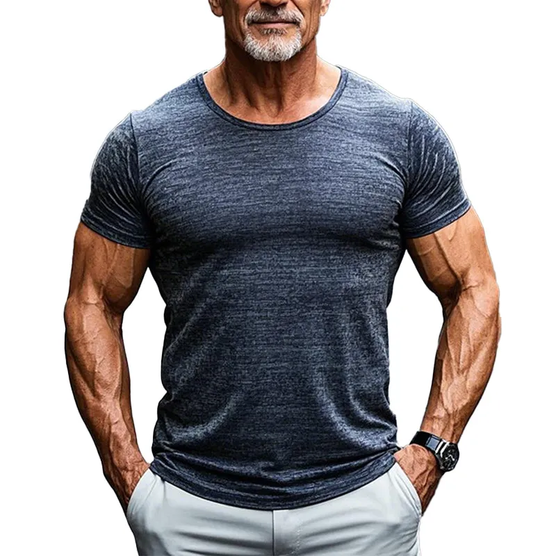 Men's Cotton Blend Crew Neck Short Sleeve T-shirt 72487170X sold by Manly