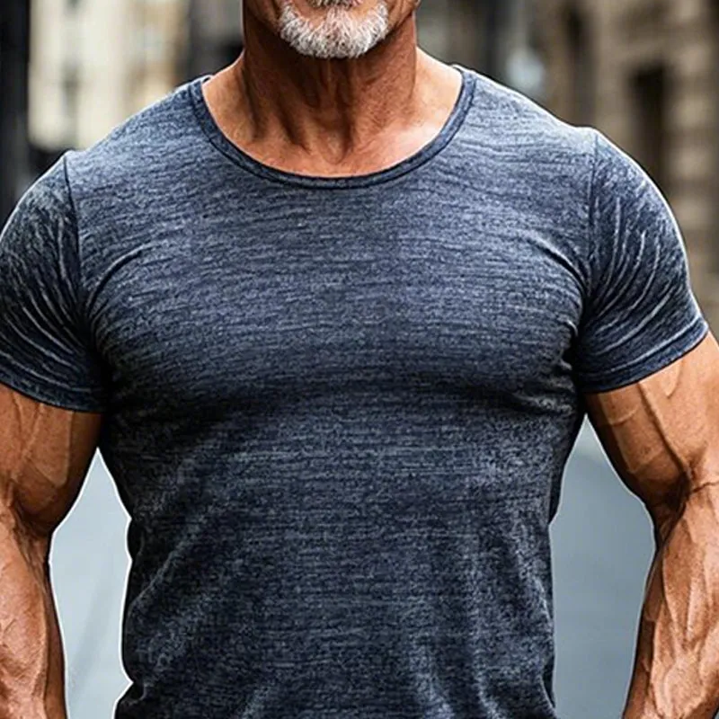 Men's Cotton Blend Crew Neck Short Sleeve T-shirt 72487170X sold by Manly product image thumbnail 3