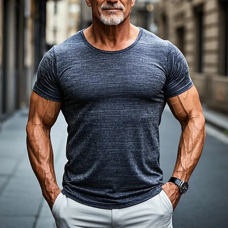 Men's Cotton Blend Crew Neck Short Sleeve T-shirt 72487170X sold by Manly product image thumbnail 2