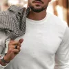 Men's Cotton Blend Round Neck Long Sleeve T-shirt 98431354X sold by Manly