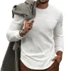 Men's Cotton Blend Round Neck Long Sleeve T-shirt 98431354X sold by Manly