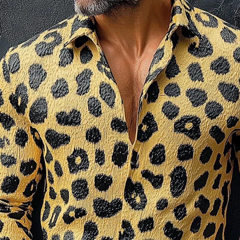 Men's Stylish Leopard Print Long Sleeve Shirt 50492787X sold by Manly product image thumbnail 3