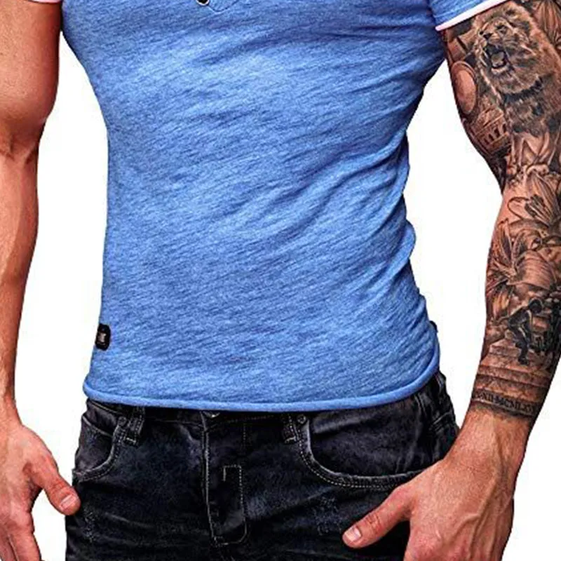 Men's Cotton Blend V-Neck Short Sleeve T-Shirt 22633931X sold by Manly product image thumbnail 3