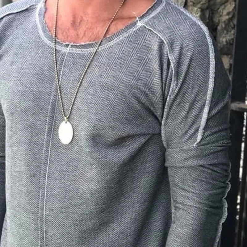 Men's Casual Round Neck Long Sleeve T-shirt 70442057X sold by Manly product image thumbnail 3