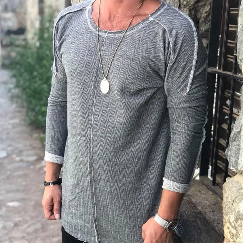 Men's Casual Round Neck Long Sleeve T-shirt 70442057X sold by Manly product image thumbnail 2