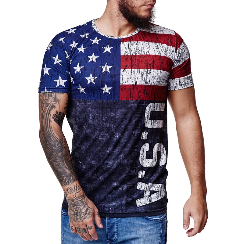 Men's Printed Round Neck Short Sleeve T-Shirt 84602872X sold by Manly