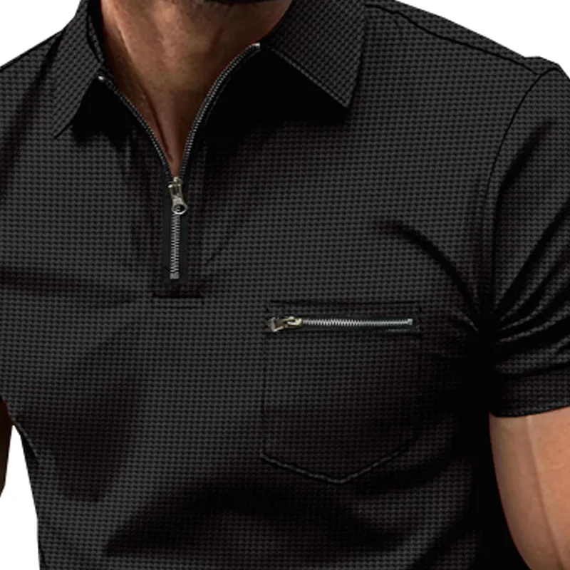 Men's Solid Waffle Button Henley Neck Sports Polo Shirt 06164003X sold by Manly product image thumbnail 3