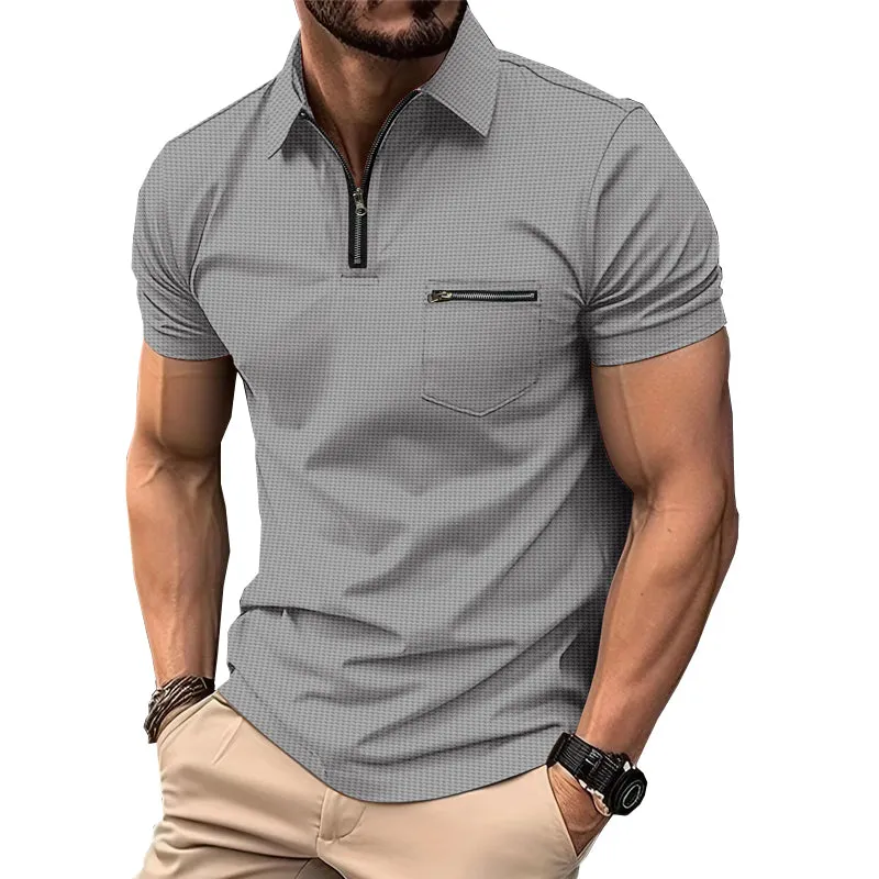 Men's Solid Waffle Button Henley Neck Sports Polo Shirt 06164003X sold by Manly