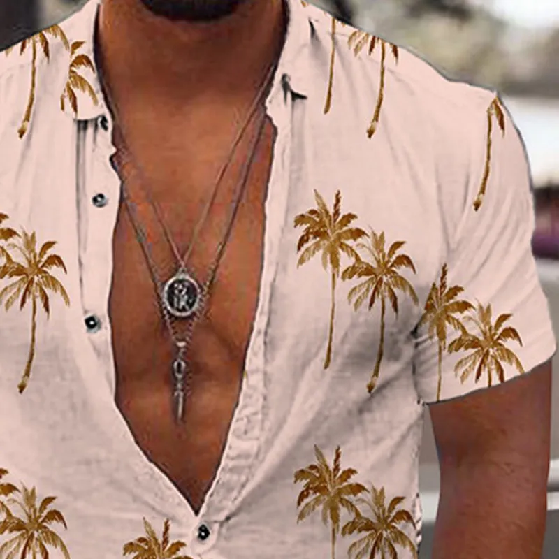 Men's Beach Hawaiian Print Short Sleeve Lapel Shirt 20467566X sold by Manly product image thumbnail 4