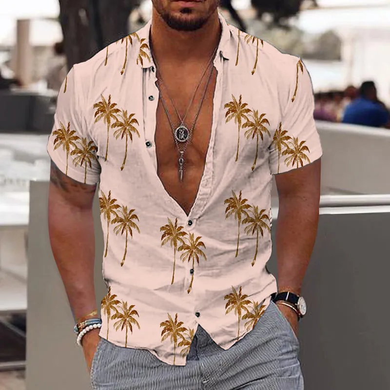 Men's Beach Hawaiian Print Short Sleeve Lapel Shirt 20467566X sold by Manly product image thumbnail 2