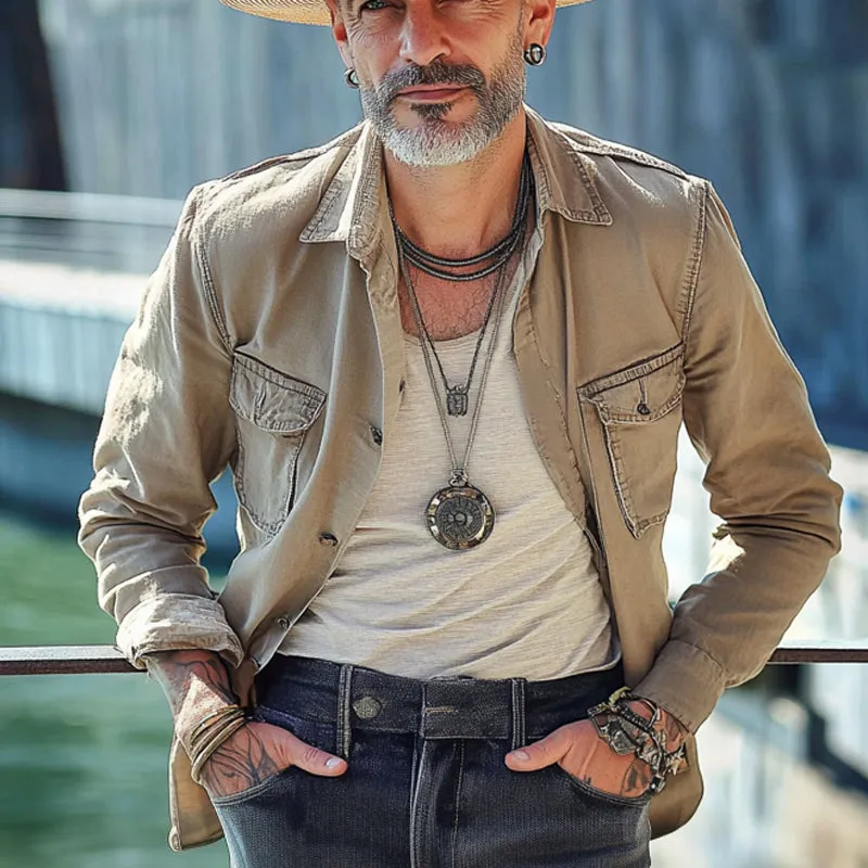 Men's Casual Single Breasted Solid Color Jacket 52353278X sold by Manly product image thumbnail 2