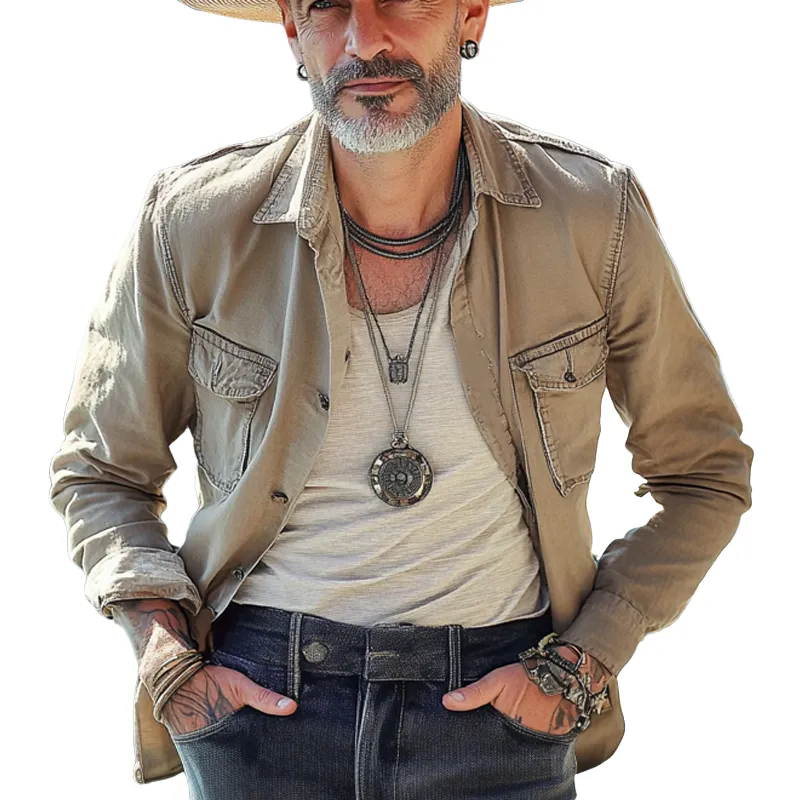 Men's Casual Single Breasted Solid Color Jacket 52353278X sold by Manly