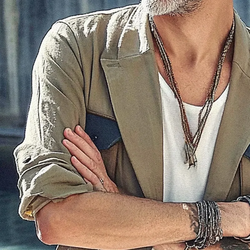 Men's Contrast Pockets Casual Blazer 93001045X sold by Manly product image thumbnail 3