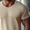Men's Solid Color Round Neck Short Sleeve T-shirt 77235728X sold by Manly