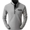 Men's Vintage Casual Henley Collar Cotton Blend Long Sleeve T-Shirt 65480292F sold by Manly