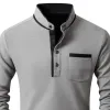 Men's Vintage Casual Henley Collar Cotton Blend Long Sleeve T-Shirt 65480292F sold by Manly