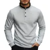 Men's Vintage Casual Henley Collar Cotton Blend Long Sleeve T-Shirt 39972261F sold by Manly