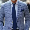 Men's Fashion Slim Striped Notch Lapel Single Breasted Casual Blazer 97620872Z sold by Manly