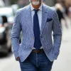 Men's Fashion Slim Striped Notch Lapel Single Breasted Casual Blazer 97620872Z sold by Manly