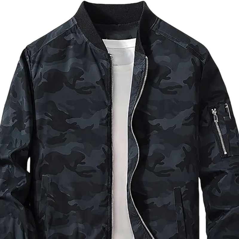 Men's Lightweight Casual Rib Collar Polyester Camouflage Bomber Jacket 41705206F sold by Manly product image thumbnail 2