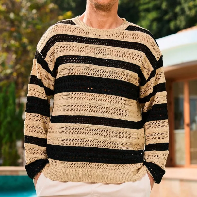 Men's Retro Casual Crew Neck Knit Sweater 79634097F sold by Manly product image thumbnail 3