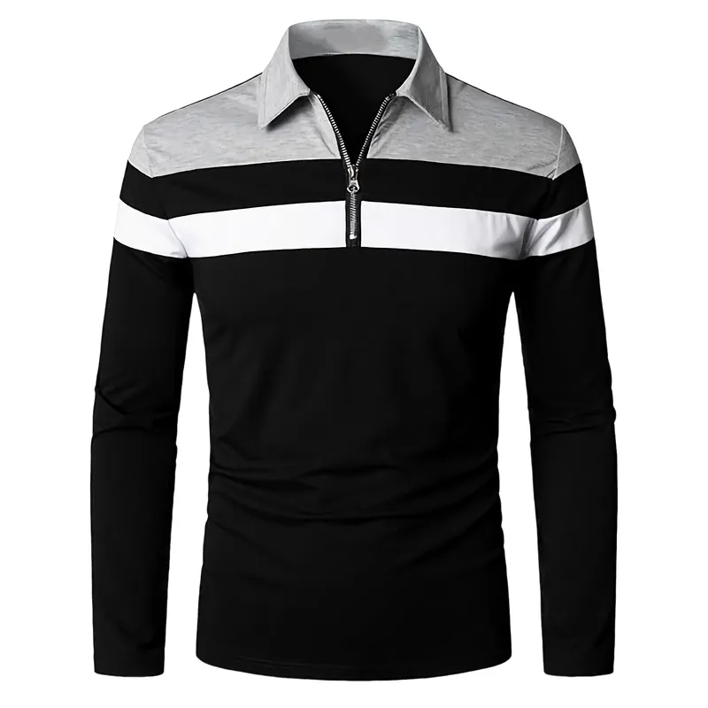 Men's Vintage Casual Lapel Cotton Blend Long Sleeve Polo Shirt 14700721F sold by Manly