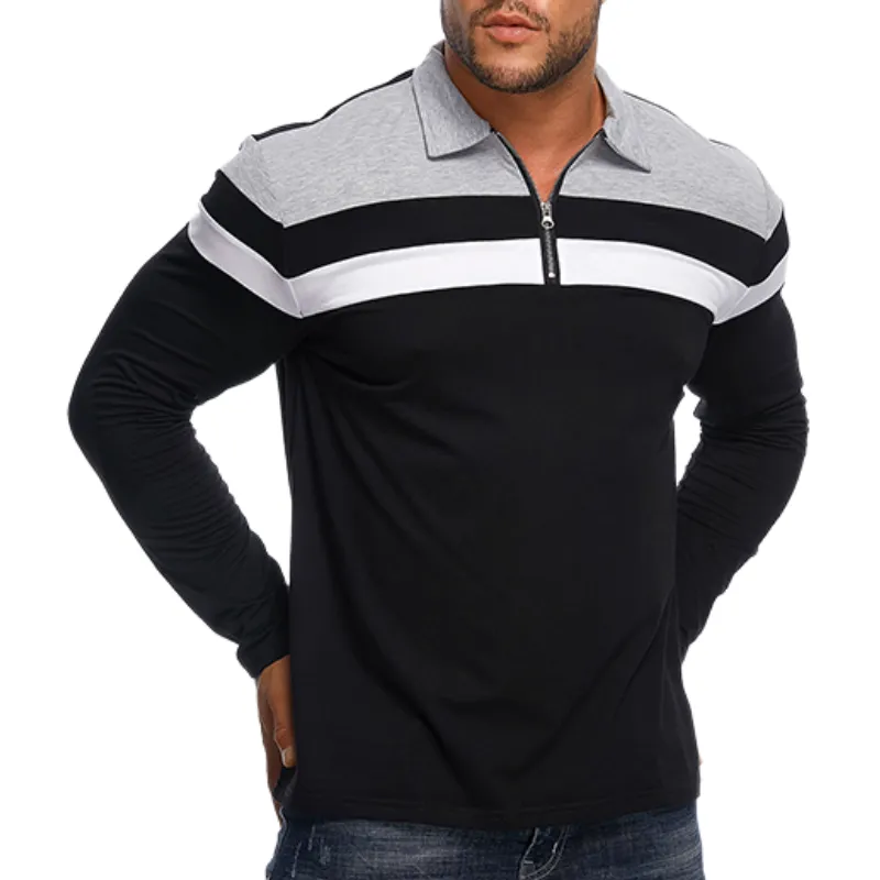 Men's Vintage Casual Lapel Cotton Blend Long Sleeve Polo Shirt 14700721F sold by Manly product image thumbnail 2