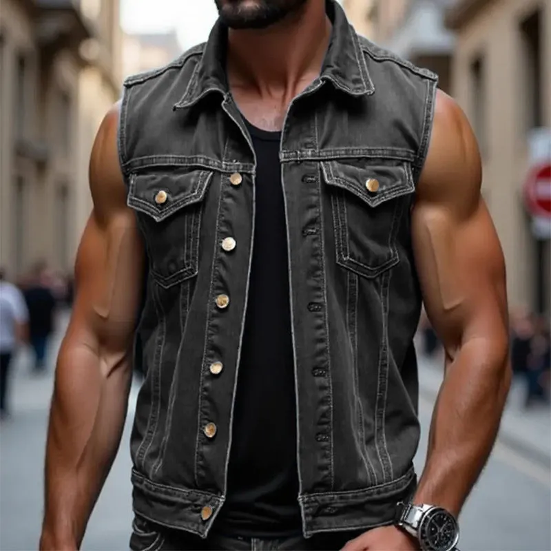 Men's Vintage Washed Single Breasted Vest 03967965X sold by Manly product image thumbnail 2