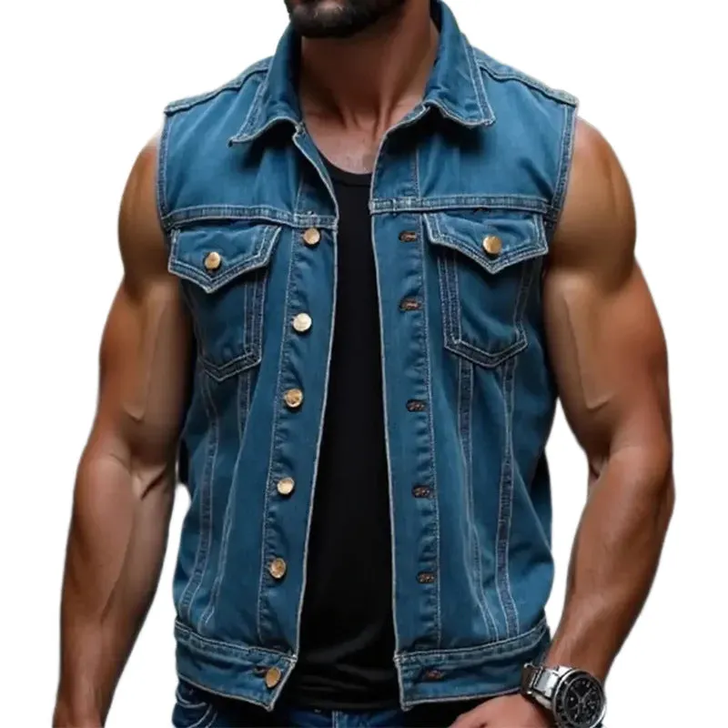Men's Vintage Washed Single Breasted Vest 03967965X sold by Manly