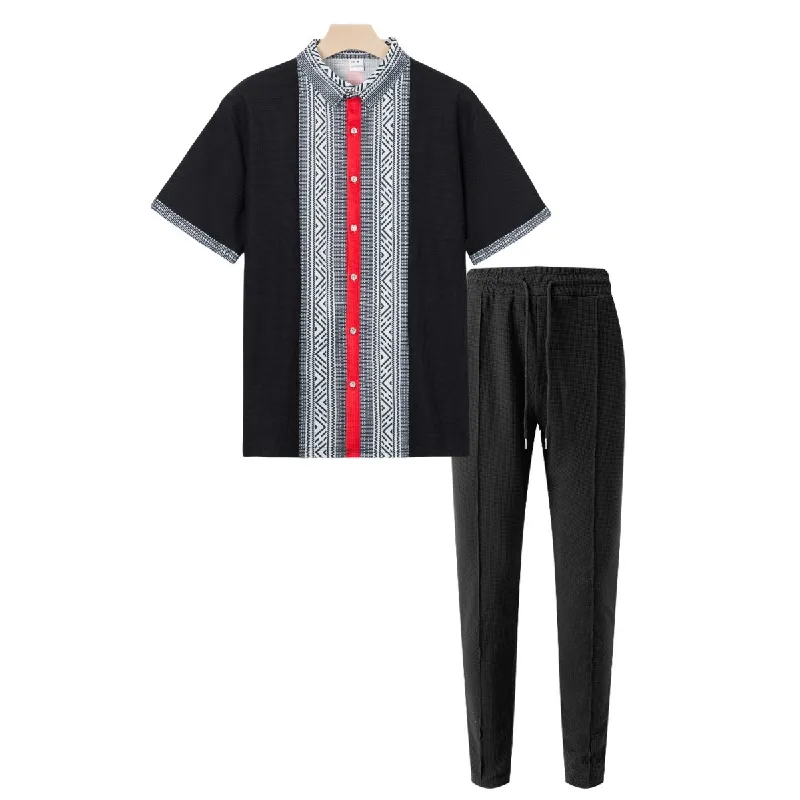 Men's Printed Short Sleeve Waffle Trousers Two-Piece Set 50989324X sold by Manly product image thumbnail 5