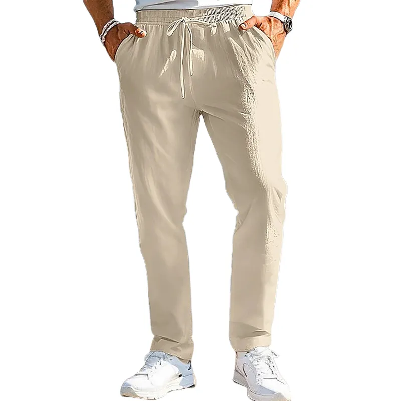 Men's Cotton and Linen Solid Color Casual Pants 48109434X sold by Manly