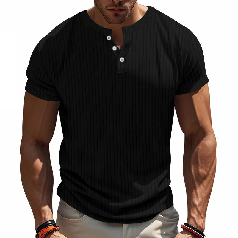 Men's Casual Striped Loose Short Sleeve T-Shirt 12738435X sold by Manly product image thumbnail 3