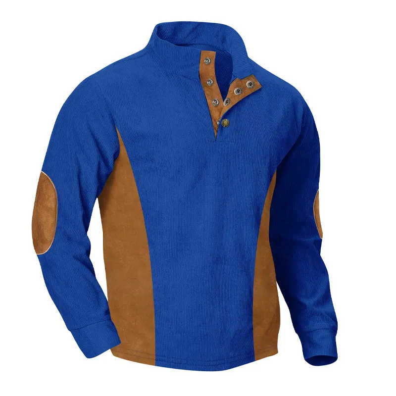 Men's Suede Stand Collar Pullover Sweatshirt 50651292X sold by Manly product image thumbnail 4